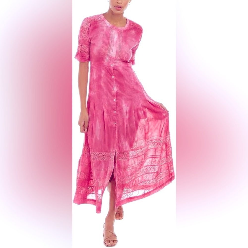 GUC Pretty LoveShackFancy Pink tie-dye Edie dress
